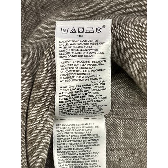 Athleta 100% Linen Button Down Shirt Taupe Gray Small NWT - Picture 9 of 9